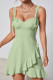 Sweet Solid Flounce V Neck Sleeveless Dress Dresses