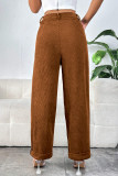 Casual Simplicity Solid Loose Straight Solid Color Bottoms