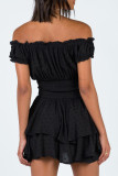 Sexy Solid Asymmetrical Off the Shoulder A Line Dresses