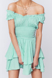 Sexy Solid Asymmetrical Off the Shoulder A Line Dresses