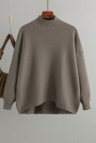 Casual Simplicity Solid Half A Turtleneck Tops