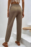 Daily Simplicity Solid Loose High Waist Harlan Solid Color Bottoms