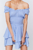 Sexy Solid Asymmetrical Off the Shoulder A Line Dresses