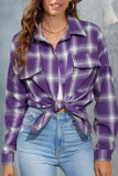 Street Plaid Make Old Turndown Collar Tops