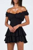Sexy Solid Asymmetrical Off the Shoulder A Line Dresses