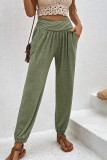 Daily Simplicity Solid Loose High Waist Harlan Solid Color Bottoms