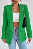 Work Solid Pocket Turn-back Collar Outerwear
