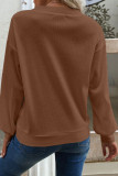 Casual Solid Buttons V Neck Tops