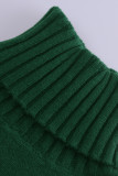 Work British Style Solid Patchwork Turtleneck Tops