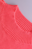 Casual Solid Patchwork O Neck Tops