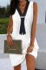Solid Contrast V Neck One Step Skirt Dresses