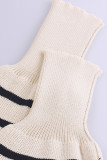Casual Solid Patchwork O Neck Tops