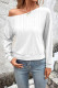 Casual Simplicity Solid Patchwork Oblique Collar Tops