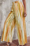 Casual Print Contrast Loose Straight Full Print Bottoms