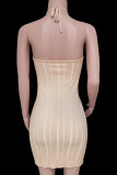 Sexy Solid Frenulum Halter Sleeveless Dress Dresses