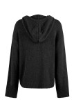Casual Solid Buttons Hooded Collar Tops