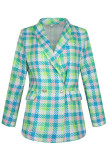 Casual Color Block Contrast Turn-back Collar Outerwear