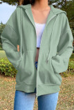 Casual Sportswear Solid Pocket Hooded Collar Outerwear