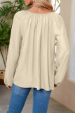 Casual Simplicity Solid Frenulum V Neck Tops