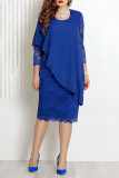 Elegant Solid Lace O Neck One Step Skirt Dresses
