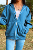 Casual Sportswear Solid Pocket Hooded Collar Outerwear