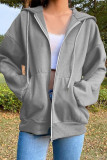Casual Sportswear Solid Pocket Hooded Collar Outerwear