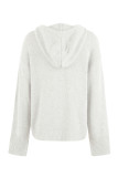 Casual Solid Buttons Hooded Collar Tops