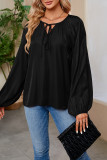 Casual Simplicity Solid Frenulum V Neck Tops