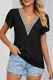 Casual Solid Patchwork V Neck T-Shirts