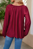 Casual Simplicity Solid Frenulum V Neck Tops
