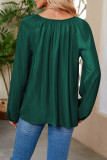Casual Simplicity Solid Frenulum V Neck Tops