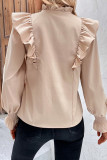 Casual Solid Flounce Tops