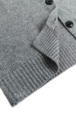 Casual Solid Buttons Hooded Collar Tops