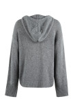 Casual Solid Buttons Hooded Collar Tops