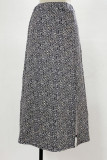 Elegant Print Slit Regular High Waist Type A Full Print Bottoms