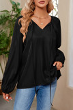 Casual Simplicity Solid Frenulum V Neck Tops