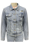 Casual Solid Patchwork Turndown Collar Outerwear