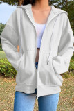 Casual Sportswear Solid Pocket Hooded Collar Outerwear