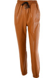 Casual Street Solid Draw String Regular Pencil Solid Color Bottoms