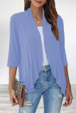 Elegant Solid Flounce POLO collar Outerwear