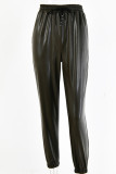 Casual Street Solid Draw String Regular Pencil Solid Color Bottoms