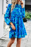 Sweet Elegant Print Patchwork Half A Turtleneck A Line Dresses
