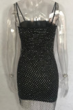 Sexy Solid Patchwork Sling Dress Dresses