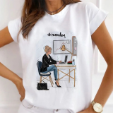 Casual Print O Neck T-Shirts