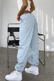 Street Solid Pocket Loose Straight Solid Color Bottoms
