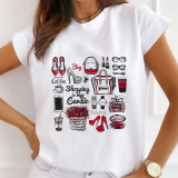 Casual Print O Neck T-Shirts