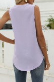 Casual Solid Fold V Neck Tops