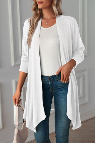 Casual Solid Asymmetrical Scarf Collar Outerwear