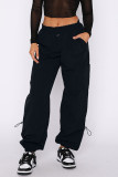Street Solid Pocket Loose Straight Solid Color Bottoms