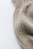 Casual Solid Patchwork Turtleneck Tops